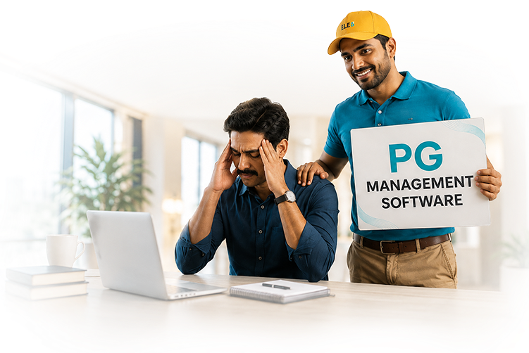 A PG owner getting help managing his property with Ele8 software